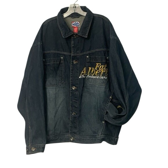 Platinum FUBU Fat Albert & The Junkyard Gang Men's XXL Denim Jacket Vintage - Picture 1 of 16